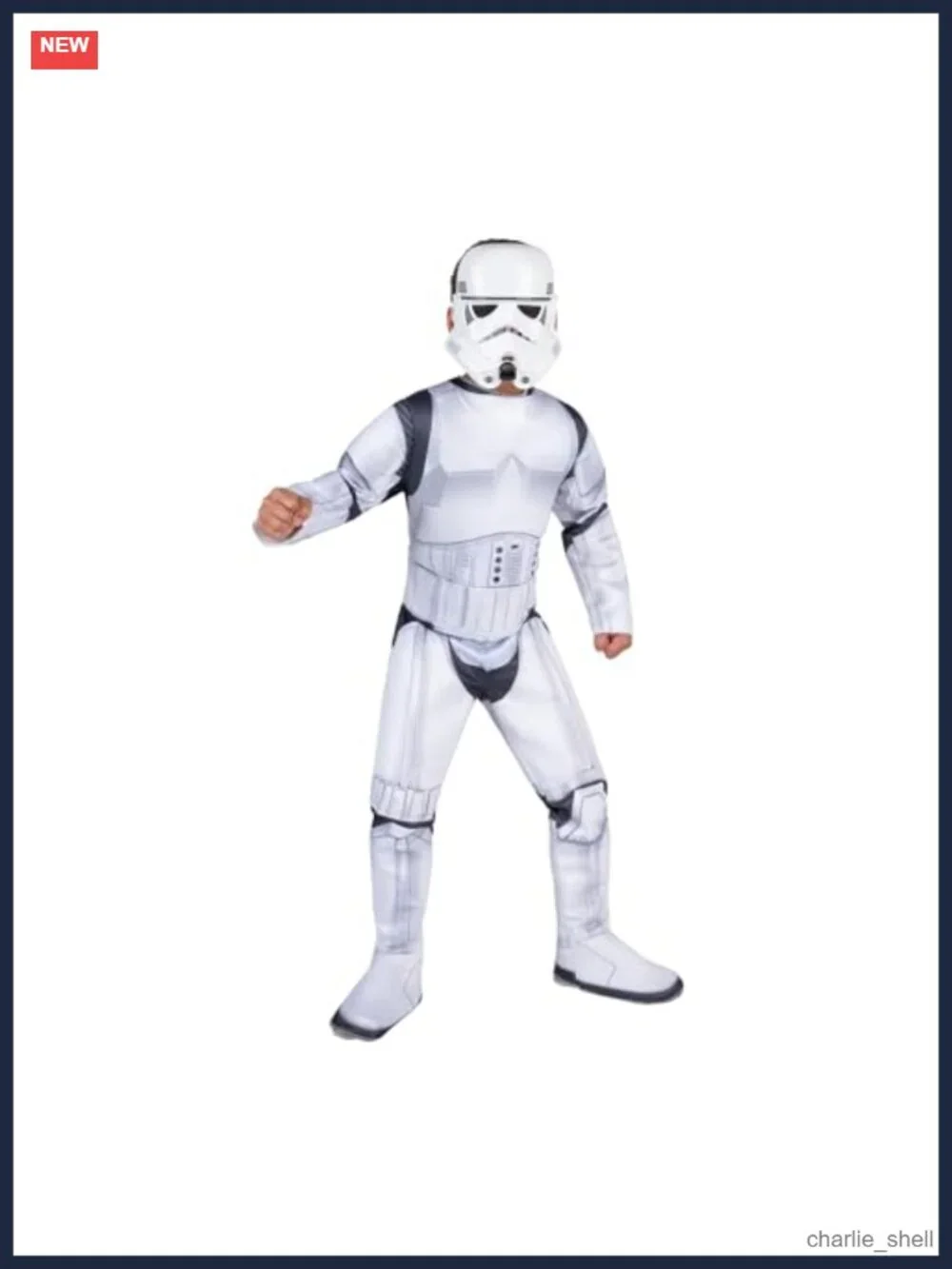 Star Wars Stormtrooper Youth Halloween Costume Padded Jumpsuit with Plastic Mask
